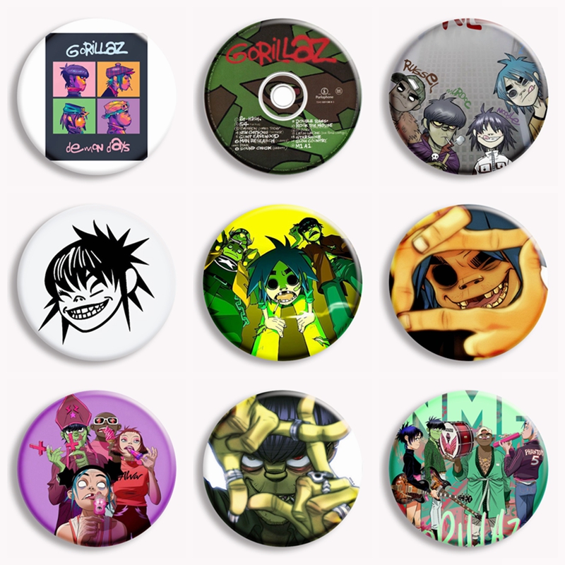 Pin Button Badge - Gorillaz Rock Band Anime bouton souple